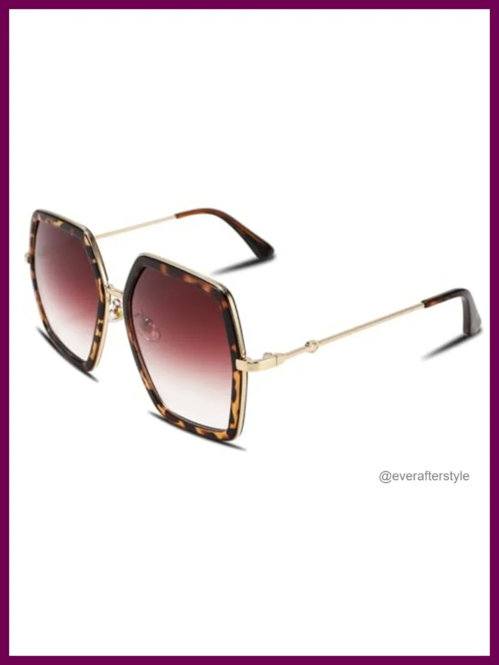 Oversized Hexagon Sunglasses UV400 Protection Metal Frame Geometric